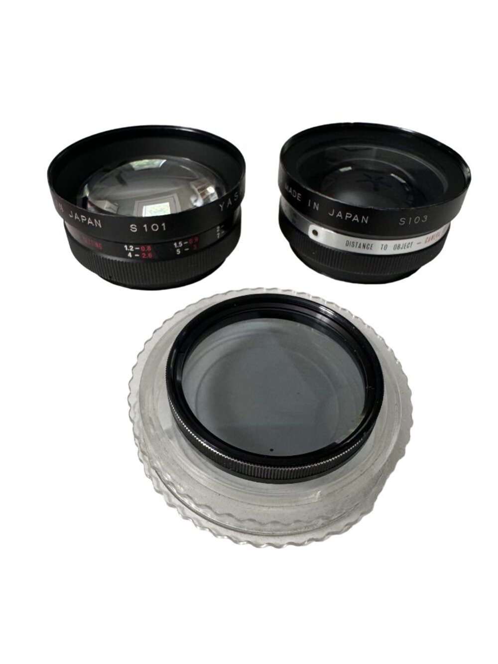 Vintage Yashikor Aux Telephoto & Wide Lens Set Vivitar 55mm Lens Leather Case